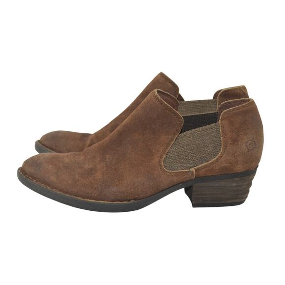 Born Women's Brown Suede Chelsea Booties Sz 9.5 Casual Boho - Picture 1 of 12